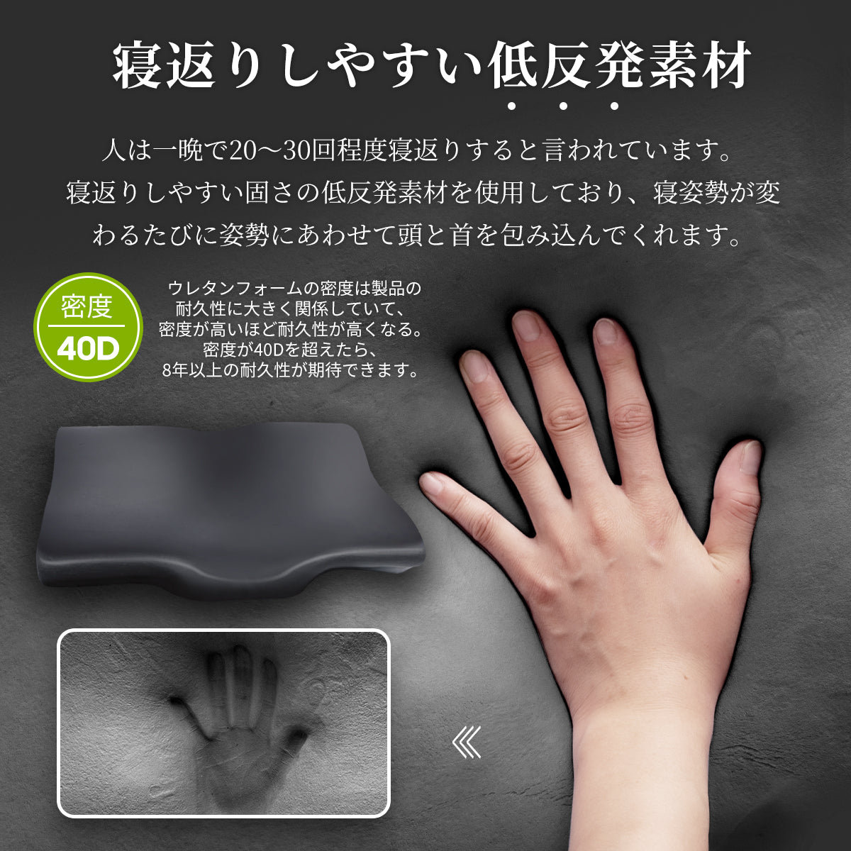 【HILO1】プレミアム低反発枕 人間工学に基づいたデザイン 高さ調節可能 竹炭配合