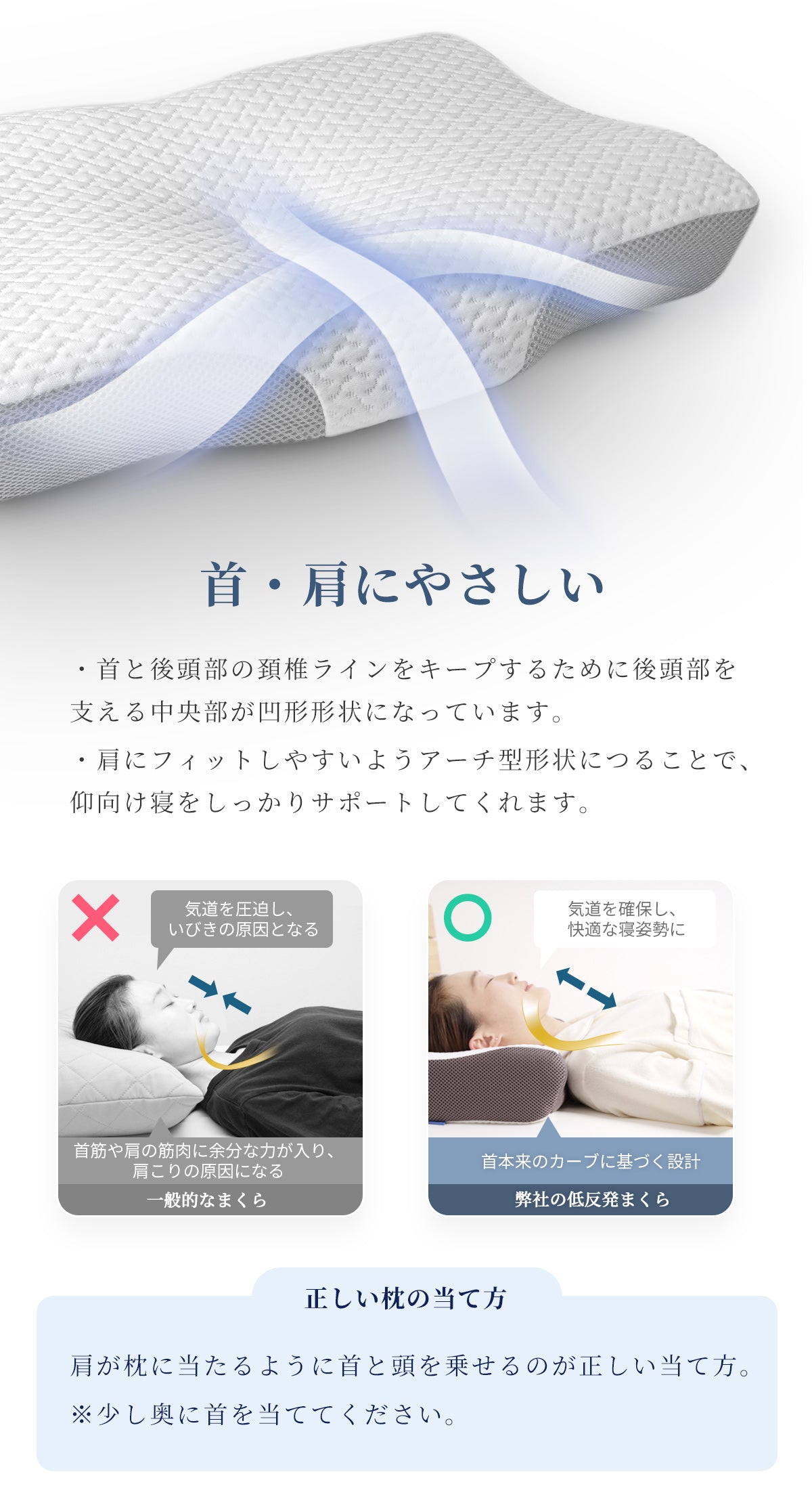 【HILO1】プレミアム低反発枕 人間工学に基づいたデザイン 高さ調節可能 竹炭配合