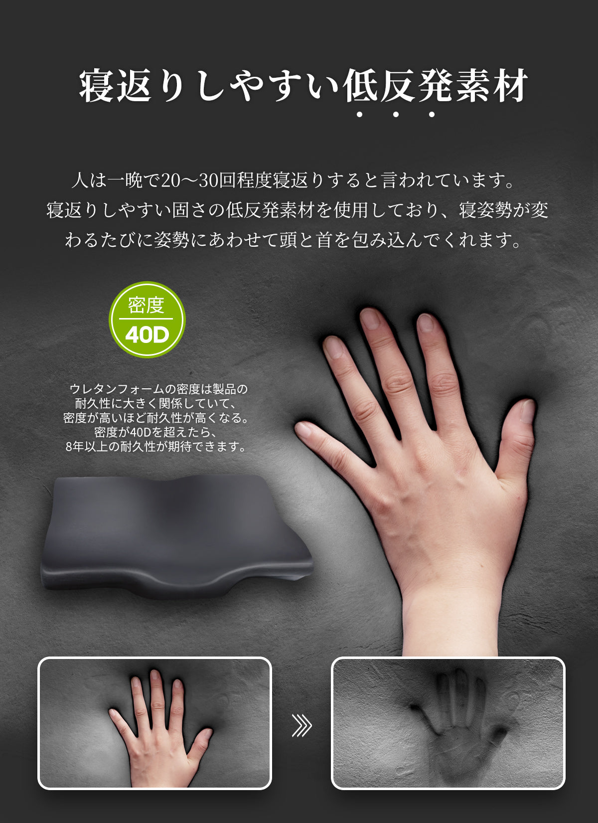 【HILO1】プレミアム低反発枕 人間工学に基づいたデザイン 高さ調節可能 竹炭配合