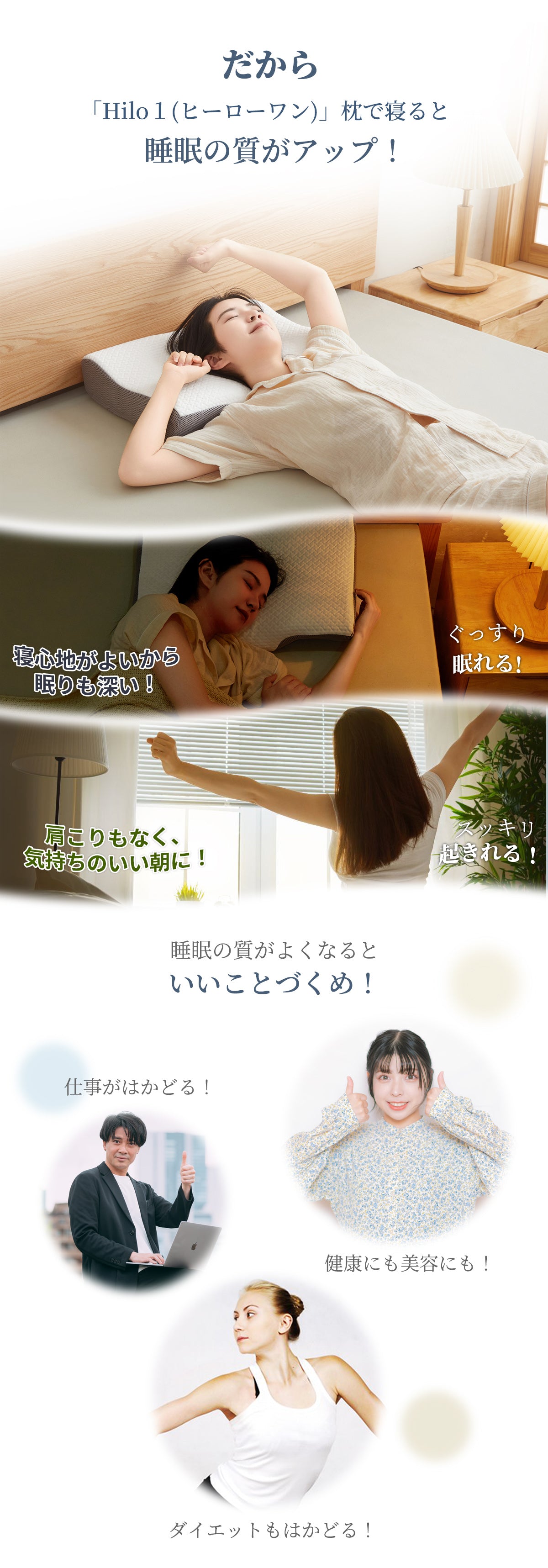 【HILO1】プレミアム低反発枕 人間工学に基づいたデザイン 高さ調節可能 竹炭配合